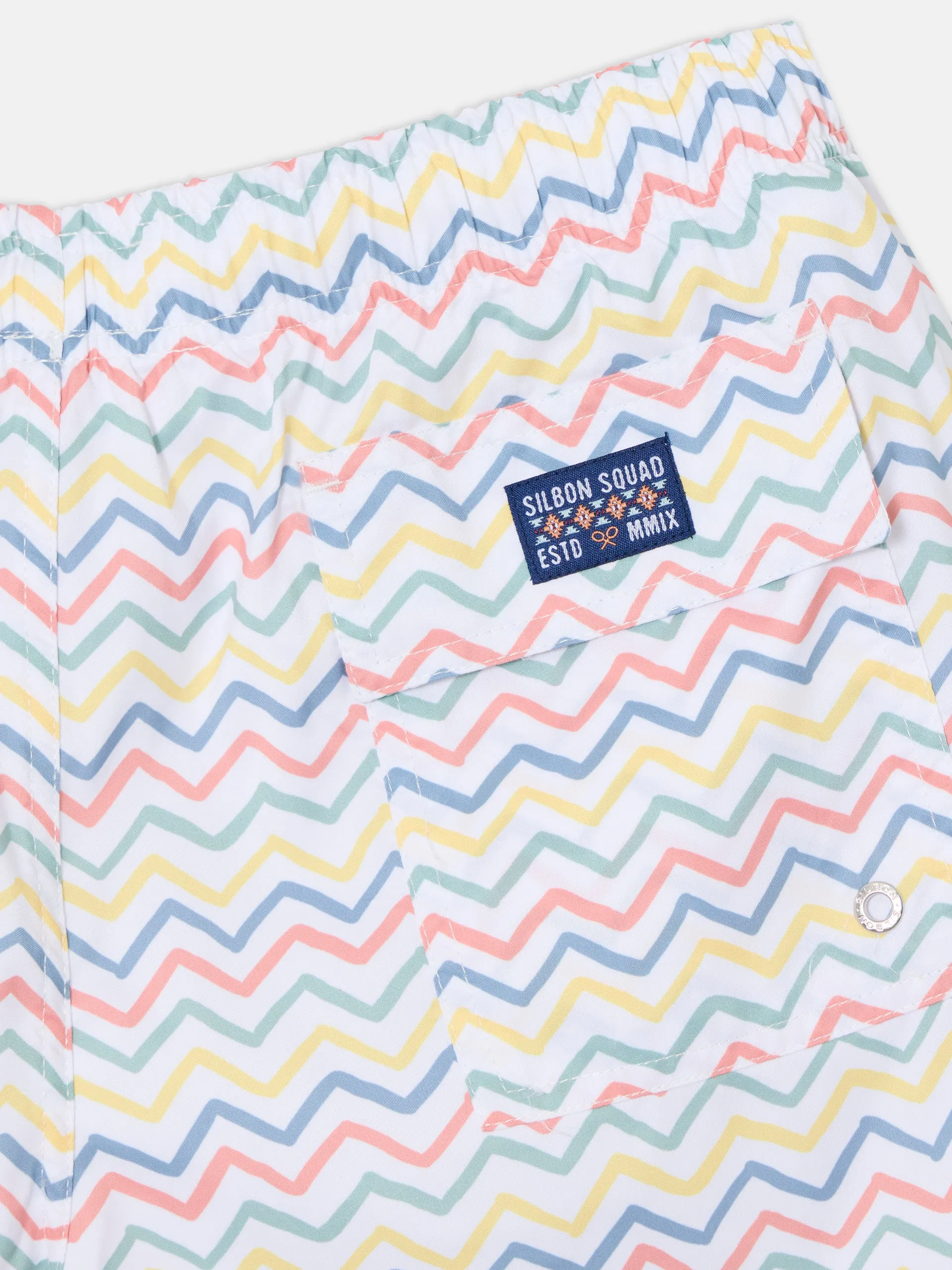 Bañador zigzag colores blanco