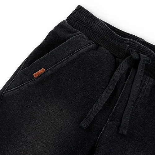 Bermudas felpa denim elástica de niño Boboli 590352 BLACK CORDONETS