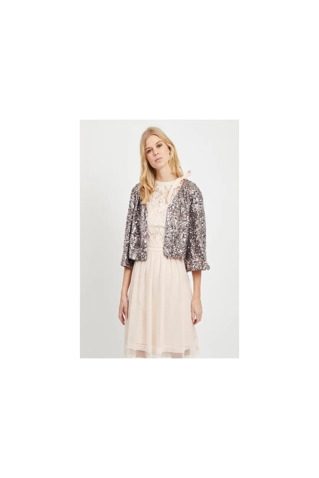 BOLERO LENTEJUELAS MUJER GRIS