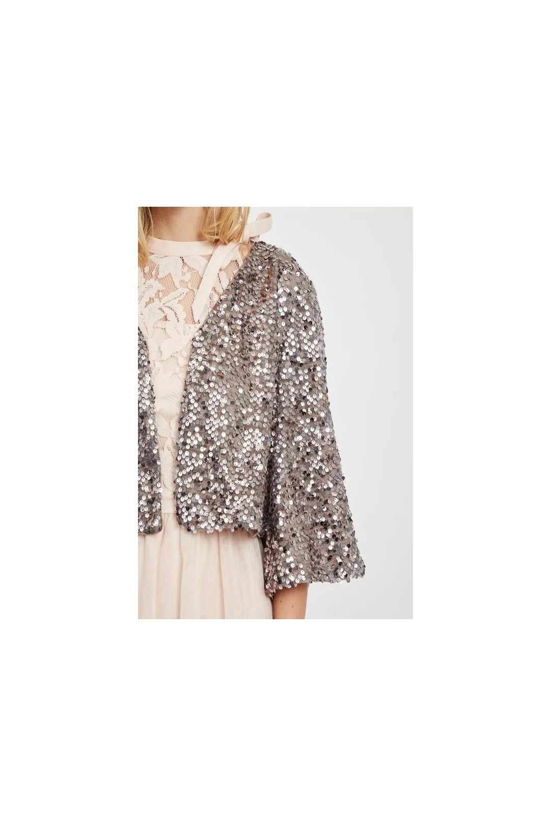 BOLERO LENTEJUELAS MUJER GRIS