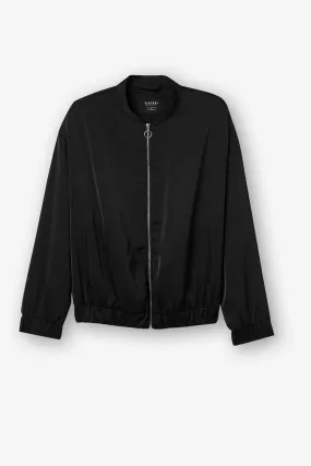 BOMBER FINA MUJER PULA NEGRO