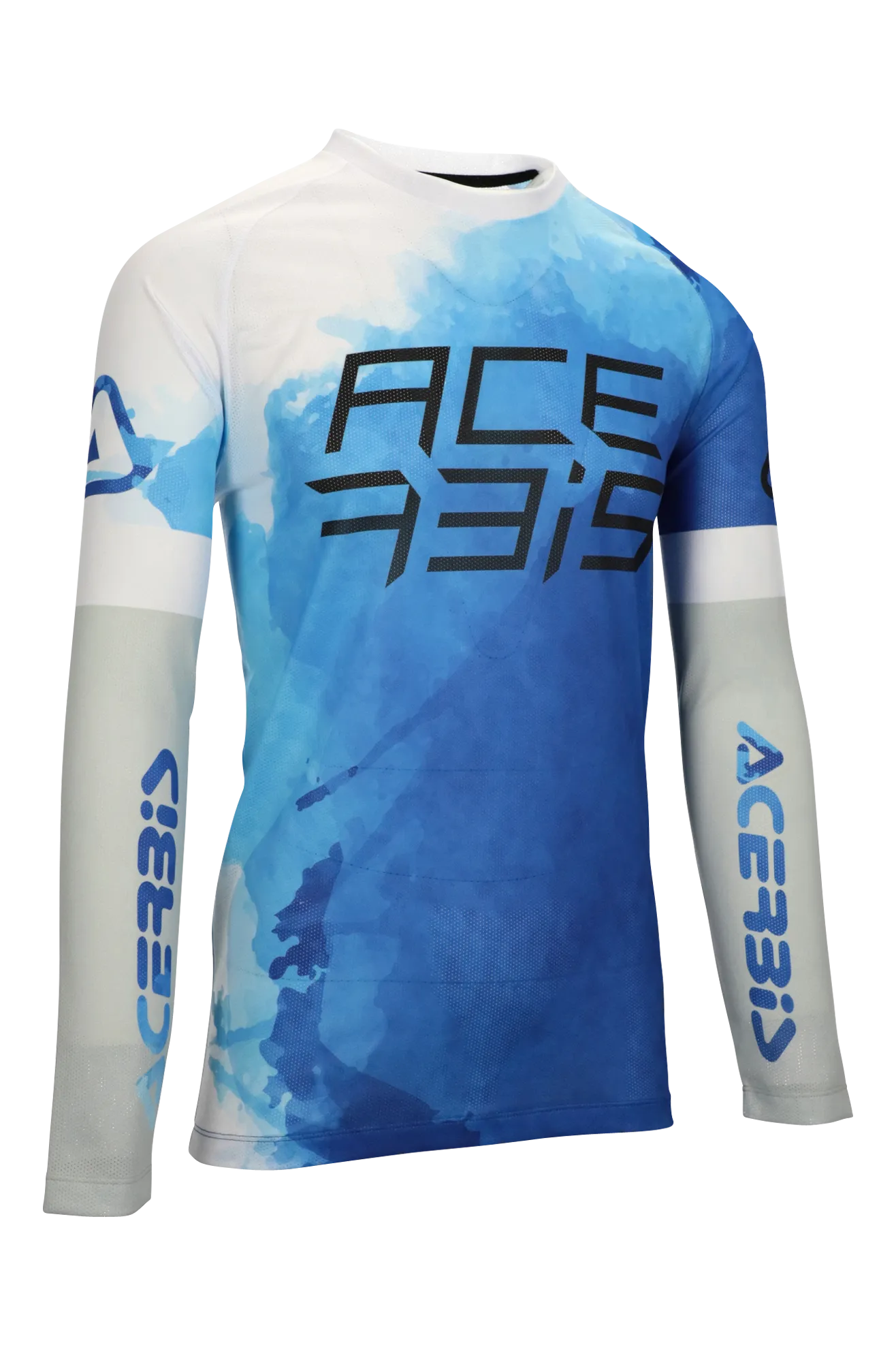 Camiseta de Cross Acerbis J Windy Vent Watermark Azul-Blanco