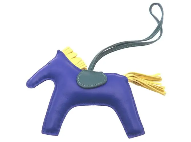 Charm Rodeo MM de Hermès Azul Dorado 