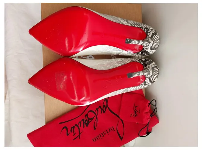 Christian Louboutin solo Kate 120 palmadita degradar roccia Blanco 