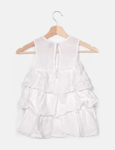 Dadati Vestido blanco troquelado