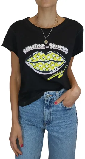 JAZMIN CHEBAR Polera Kiss Negro