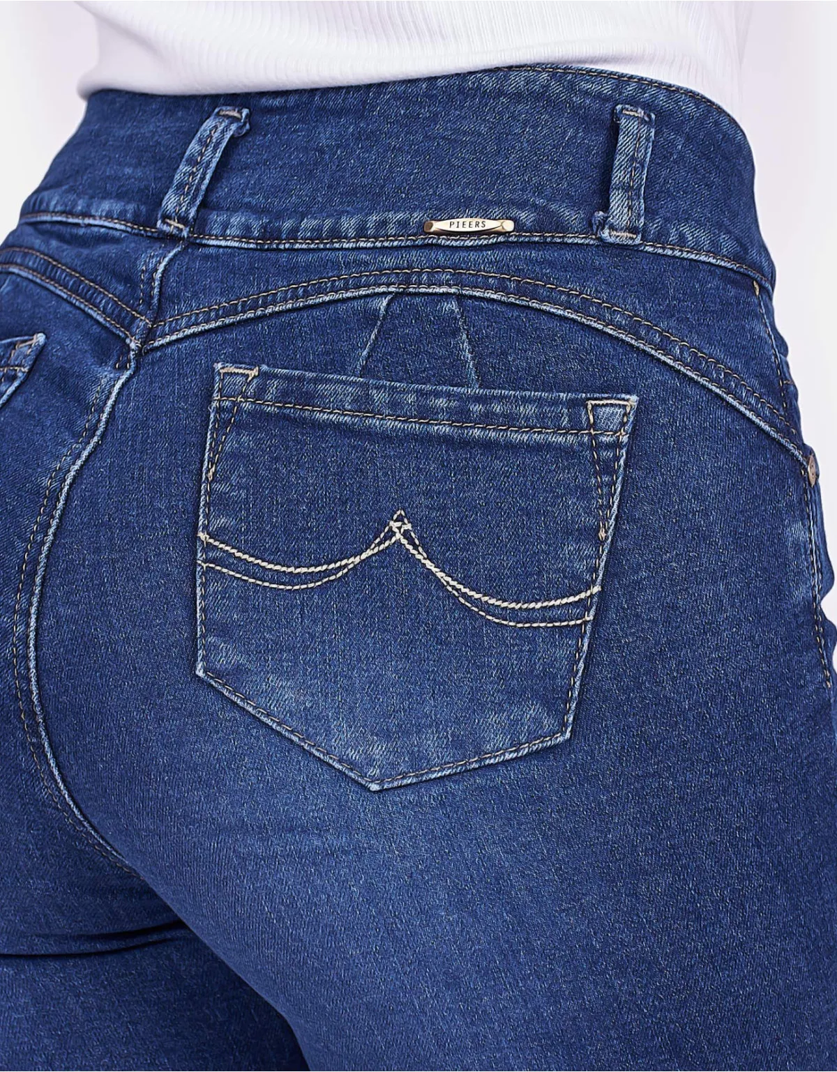 Jean semi recto azul tiro alto mm