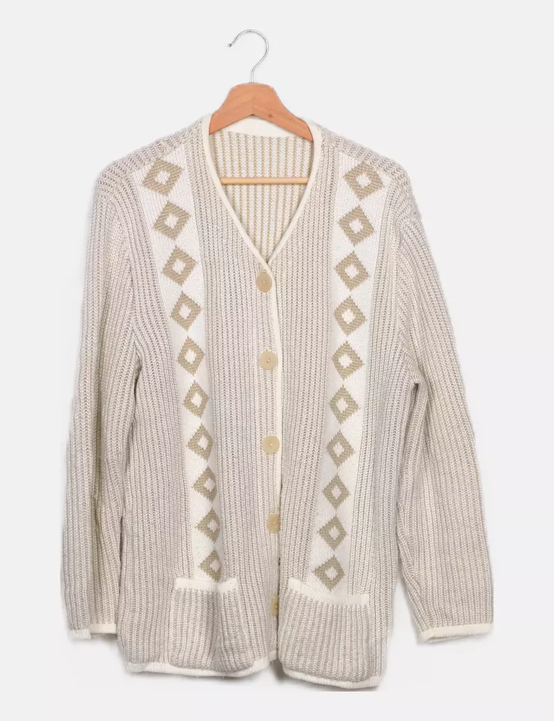 NoName Cardigán blanco estampado