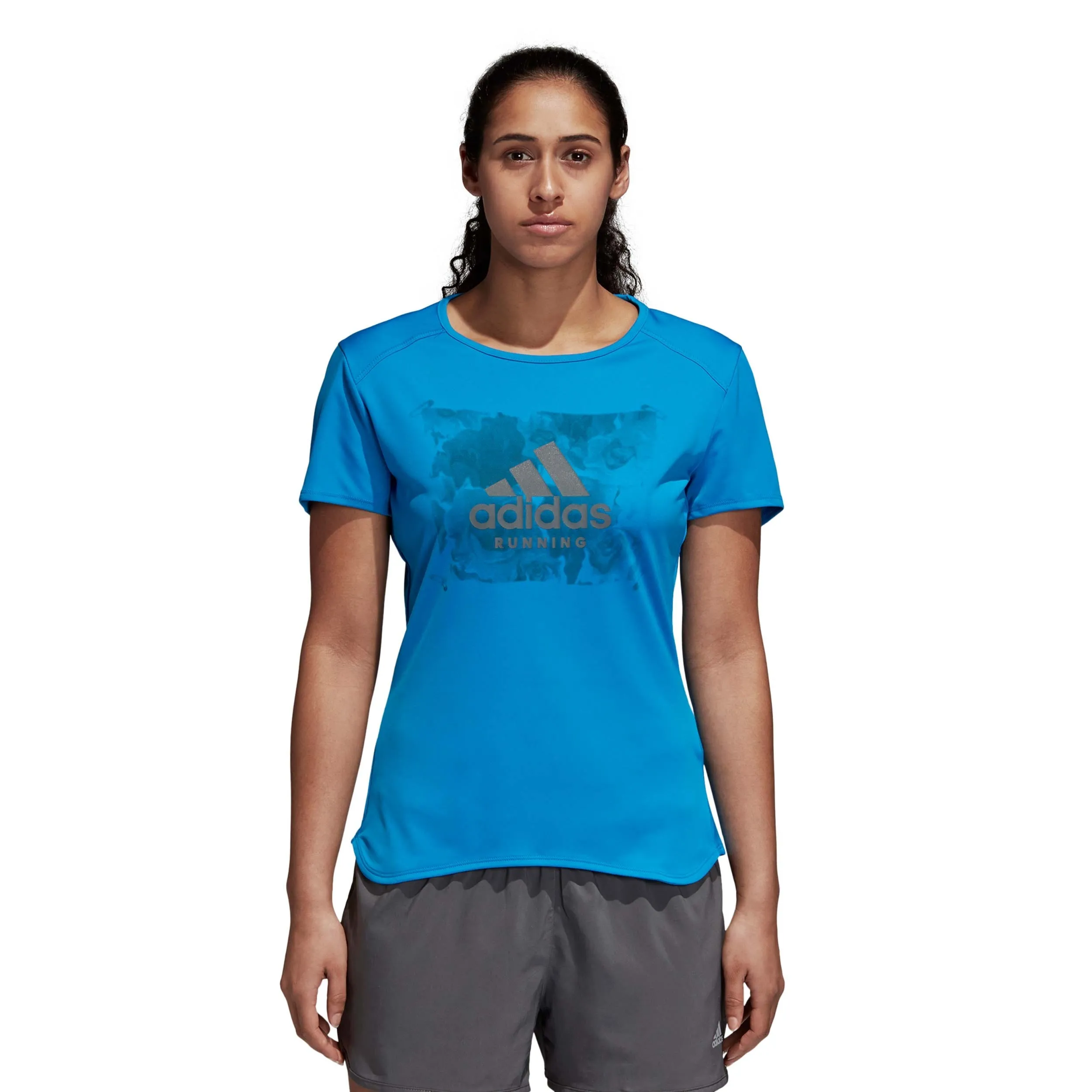 Polera Running Mujer Adidas Badge of Sport Azul
