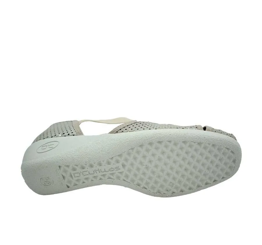 SANDALIA DOCTOR CUTILLAS 96202 ELÁSTICOS PICADO BEIGE ZAPATO MUJER 26815