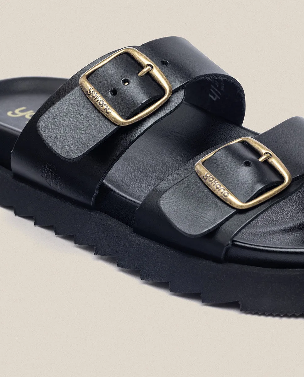 Sandalia plana Man 001 negro