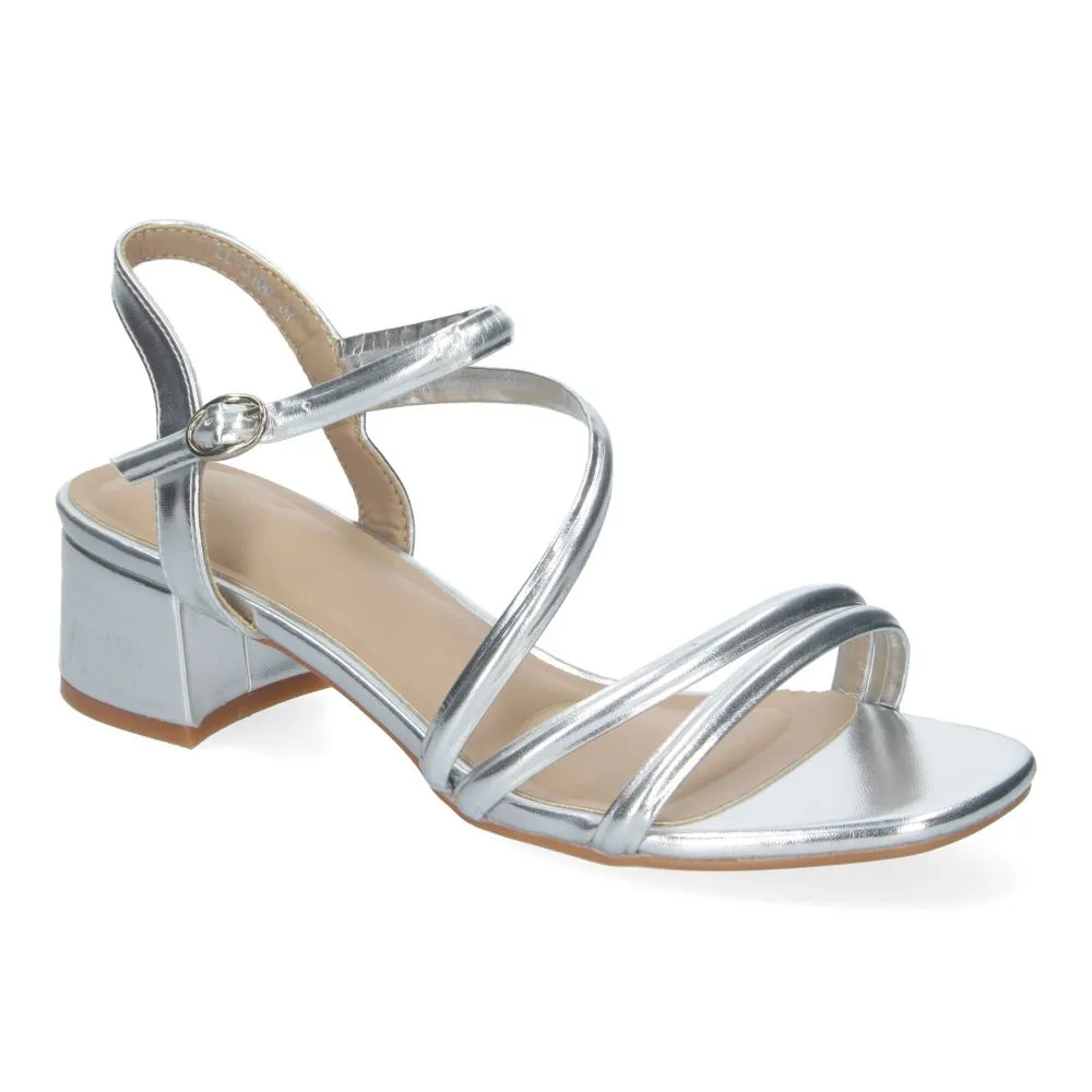 Sandalias de Tacón para Mujer Elegantes Cómodas Diseño de Tiras Cruzadas y Cierre de Hebilla Ajustab
