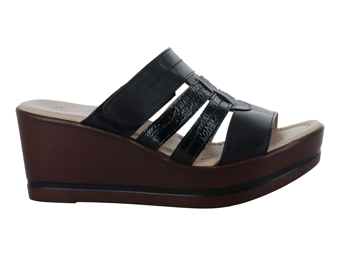 Sandalias Suave Caminar 6409 Negro Para Mujer