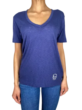 ZADIG & VOLTAIRE Polera Azul Destroyed