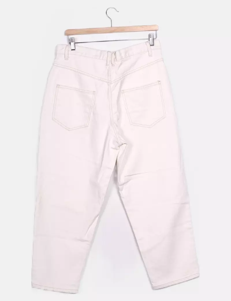 Zara Pantalón denim blanco